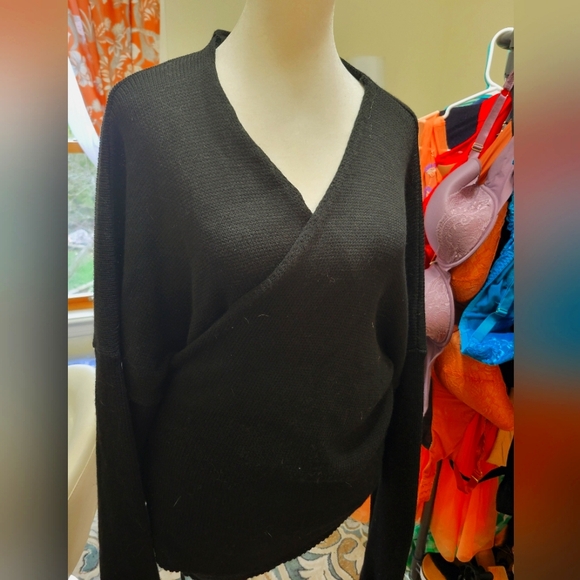 Black Wrap Around Sweater - Picture 1 of 4